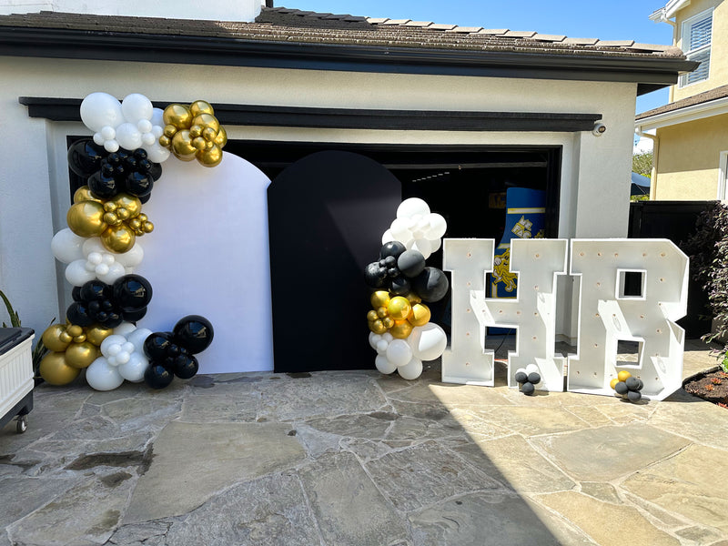 Two Arch Backdrops with Two Garlands